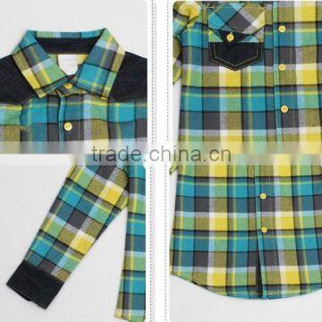 100% Cotton Fashion Long Sleeve Yarn Dyed Check Shirts for Boys With One Pocket photo-2
