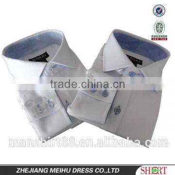boy's white oxford long sleeve contrast collar and placket spread collar shirt