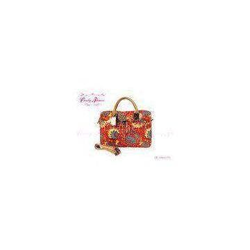 Ladies Peacock feather Floral Canvas Bag Laptop Computer Briefcase