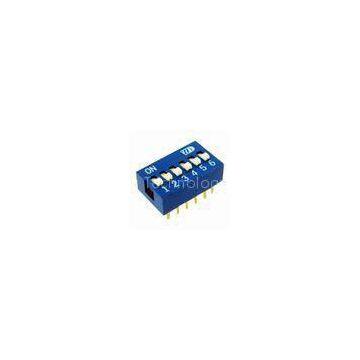 Slide Type DIP Switch, Supports 1-12 Actuators in SPST Circuit, 25mA 24V DC Switching Rating, RoHS