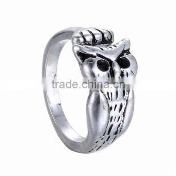 Silver Bronze Plated Owl Knuckle Ring Animal Open Mouth Unisex Rings photo-3