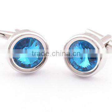 Fashion Stainless Steel & blue Cufflinks for Men with Gift Box