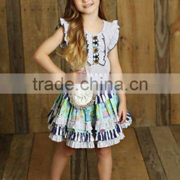 western children clothes casual baby girl 2 pcs boutique outfit for wholesale