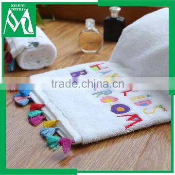 Gift set promotional cotton towel with tassle luxury gift set