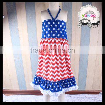 Five star halter neck dress children frocks designs party dresses girls latest party wear dresses for girls