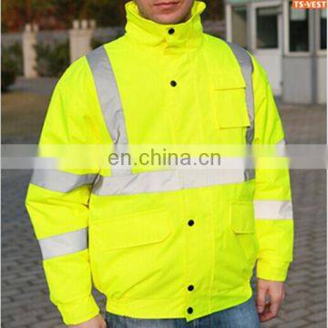 Hi Vis Yellow Constructive Reflective Waterproof Safety Jacket