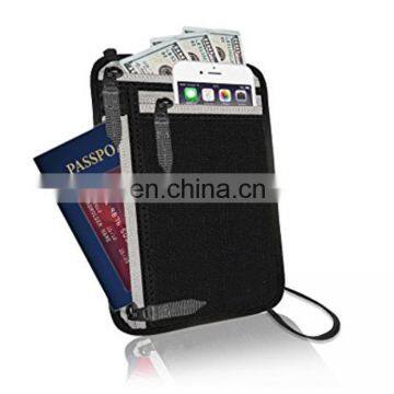 RFID Neck Wallet Passport Holder for Traver Document Case Bag