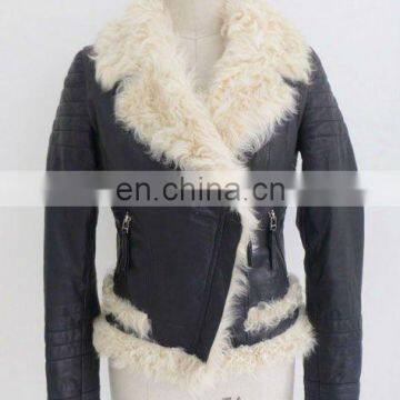 ladies rider's jackets with lamb fur