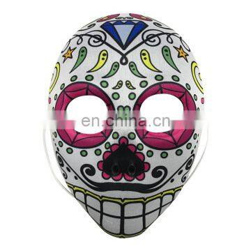 White EVA Mask Covered with Fabric with Diamond Decoration for Halloween, Carnival and Party