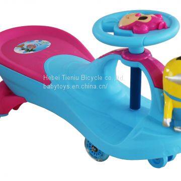 Plastic swing car baby wiggle car ride on cars with Minion toys