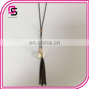 Wholesale handmade simple crystal tassels pendant necklace clothes accessories jewely