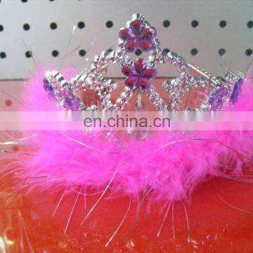 Party Carnival cheap child small plastic pink princess crown toys PH-0025