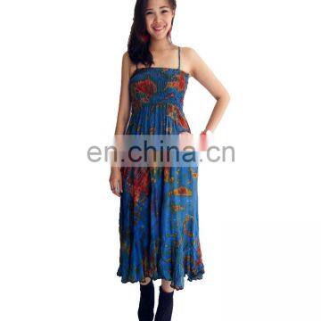Wholesale India Made Rayon Silk Tie Dye Dresses .