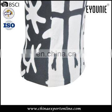 OEM Spring Black And White Pattern Print Fabric Winter Long Women Cardigan photo-6