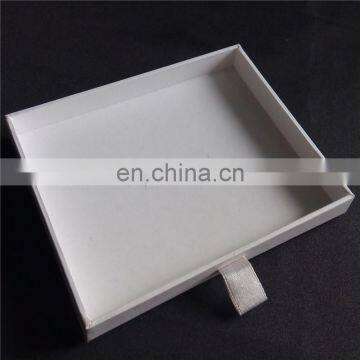 Mini size packing box with white ribbon tie paper box , slide drawer box