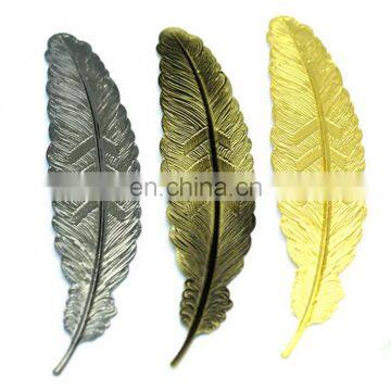 Wholesale Cheap Multi Color Business Gift Custom Classical Style Creative Feather Metal Bookmark