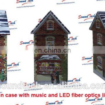 High Quality LED Fiber Optics Light up Christmas Musical Tin Can photo-6