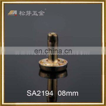 Handbag hardware flat round rivet bottom