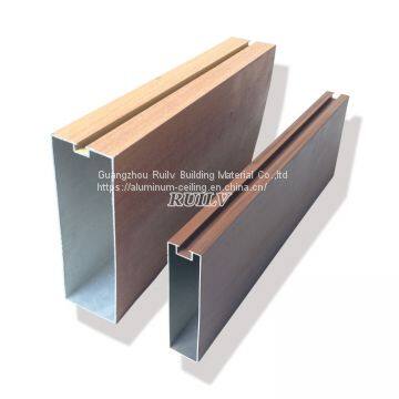 Aluminum Square Tube Ceiling for station/Wooden Grain Aluminum Linear Ceiling/Metal Linear Ceiling