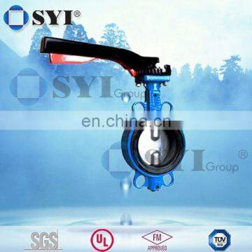 Metal hard handle universal pinless wafer type butterfly valve