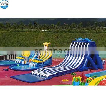 Cheap Commercial Amusement Swimming Pool Six Lane Inflatable Water Slides With Pool photo-5