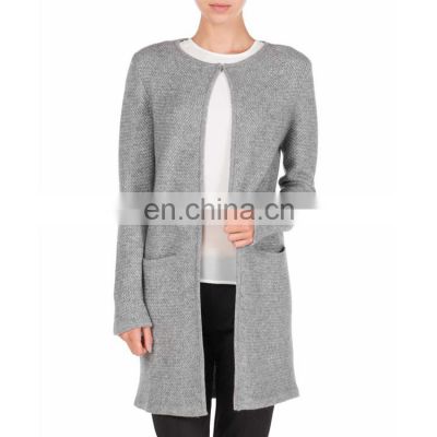 Open Front Winter Women Cashmere Cardigan Coat with Pockets