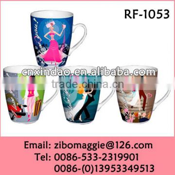 Belly Shape Zibo Made Hot Sale Ceramic Coffee Cup Printing Daily Design with Wholesale Price