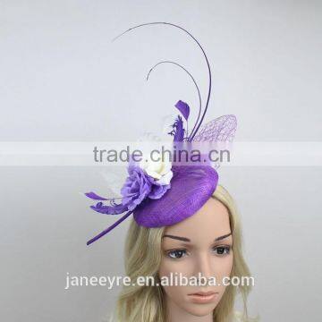 Handmade Fashion Design Sinamay Fabric Hat/Chuch Fascinator Hat For Ladies Manufacturer Quality Choice