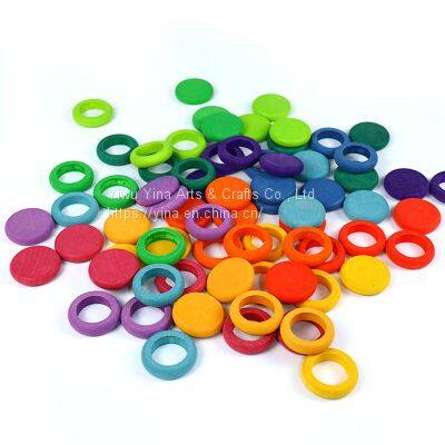 Kids Wooden Toys Rainbow Block Loose Parts Mushroom Honeycomb Droplets Tree Cones Cones Creative Building Blocks For Children