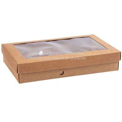 Kraft Paper Brown Packing Box With Window And Lid