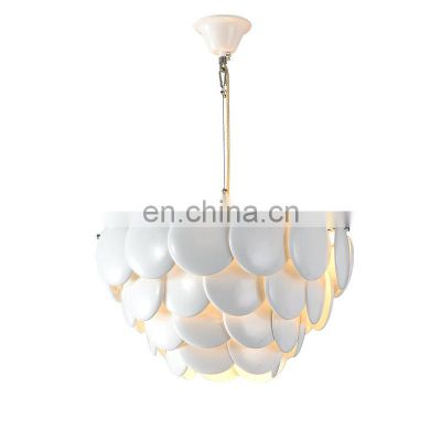 Modern Minimalist LED Chandelier Luxury Cream Style Ceiling Hanging Lamp For Restaurant Homestay Bedroom Ceramic Pendant Light