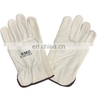 No Lining Short Wing Thumb Mechanics Driver Grain Cow Skin Leather Glove, rigger gloves