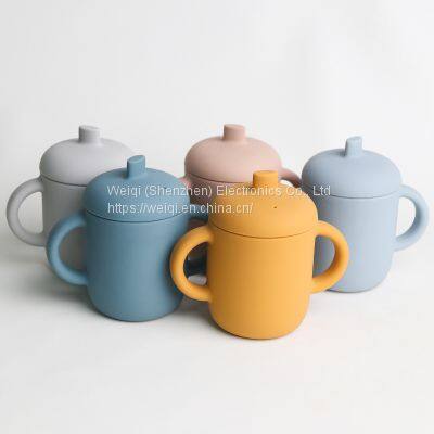 Weiqi Manufacturer Baby Sippy Cup Silicone Kids Feeding Cup With Lid photo-3