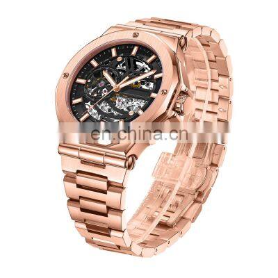 OEM Steel Bracelet Automatic Watch Custom Logo Relojes Hombre Men Skeleton Watch 10ATM Luxury Automatic Watches