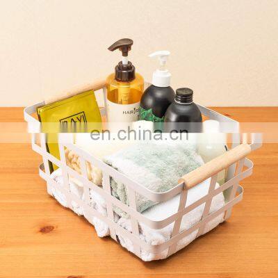 Canastilla Para Guardar Fruta Metal Wire Storage Pantry Organizer Easy Carry Outdoor Picnic Fruit Basket With Wooden Handle photo-5