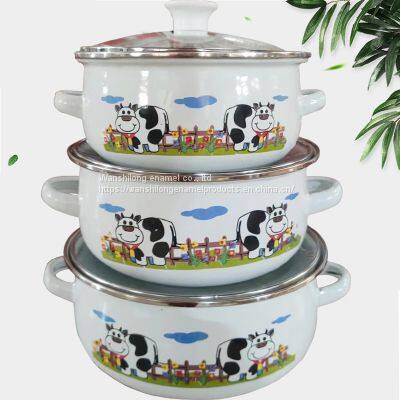 bule enamel cookware/enamel casserole sets with enamel lid wholesale