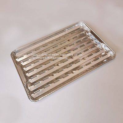 Disposable BBQ Grill Toppers Aluminum Foil Grill Pans with Holes