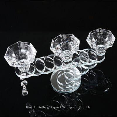 European Crystal Candlestick Holder 3 Heads Candle Holder Wedding Hotel Supplies Crystal Glass Candle Holder photo-5