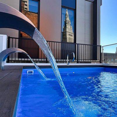 Outdoor Pool Fountain Stainless Steel Pool Accent Fountain Pond Garden Swimming Pool Waterfall Feature Decorative photo-3
