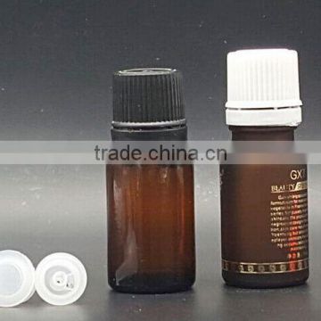 10ml amber or frosting amber glass bottle with childproof cap