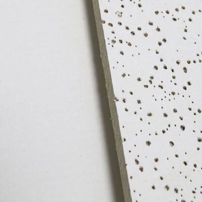 Design moderne, carreau de plafond acoustique en fibre minérale d'épaisseur 12 mm, feu - resistant, perforé et artistique pour l'installation de plafonds en grille dans les hôtels
