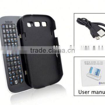 For samsung galaxy S3 i9300 detachable bluetooth keyboard case