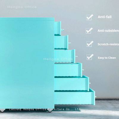 Secure Student Dormitory Bedside Cabinet With Lock | Compact 5 Drawer Metal Storage Tower for Personal Items photo-4