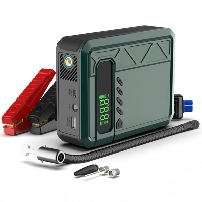 10000 мАч, насос для шин, пуск двигателя, светодиод, пиковое значение 1500 А