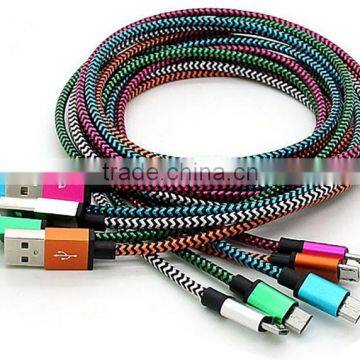 Good Quality 1M Length Phone Charger Nylon Usb Cable Micro photo-3