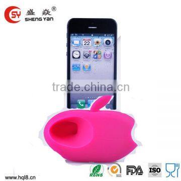 apple shape silicone speaker silicone stand