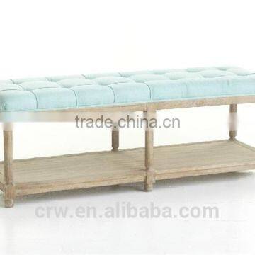 S-1538 Unfinished Wooden Ottoman Pine Ottoman Wooden Stool