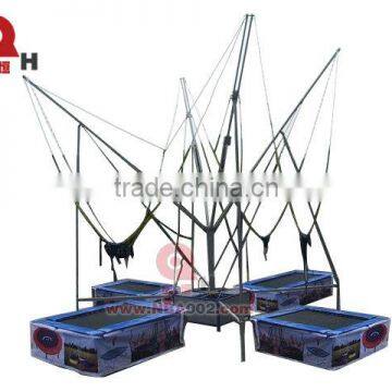 Rectangle Bungee Trampoline Europe Kids / Adult Jump Trampoline