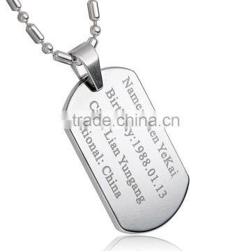 Customized Military Dog Tag ID Name Personalized Necklace