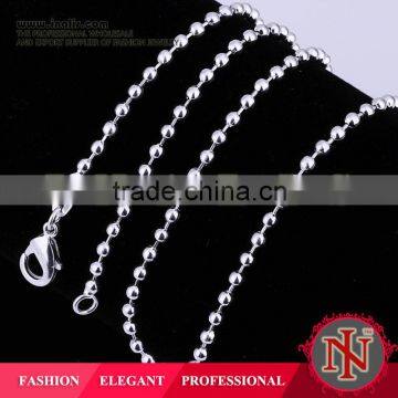 2013 Wholesale price silver bead chain necklace LKNSPCC002